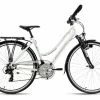 VTC Dame 28'' Aluminium Canterburry Blanc Guidon Multiposition TC 48 Cm KS Cycling