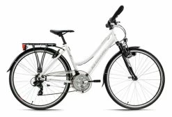 VTC Dame 28'' Aluminium Canterburry Blanc Guidon Multiposition TC 48 Cm KS Cycling