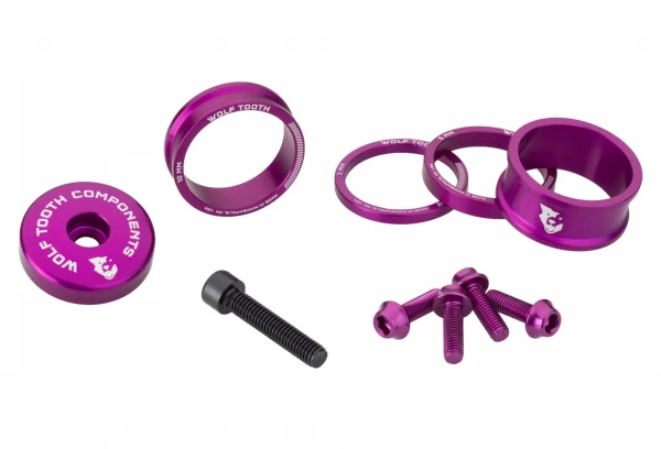 Wolf-tooth Kit De Personnalisation Wolf Tooth Anodized Color Kit (Entretoises De Direction Capot De Direction Vis De Porte-Bidon) Violet